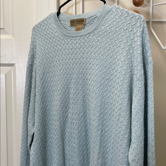 Tricots St Raphael - Silk Cashmere Blend Long Sleeve Sweater - Blue - XL - Picture 2 of 10
